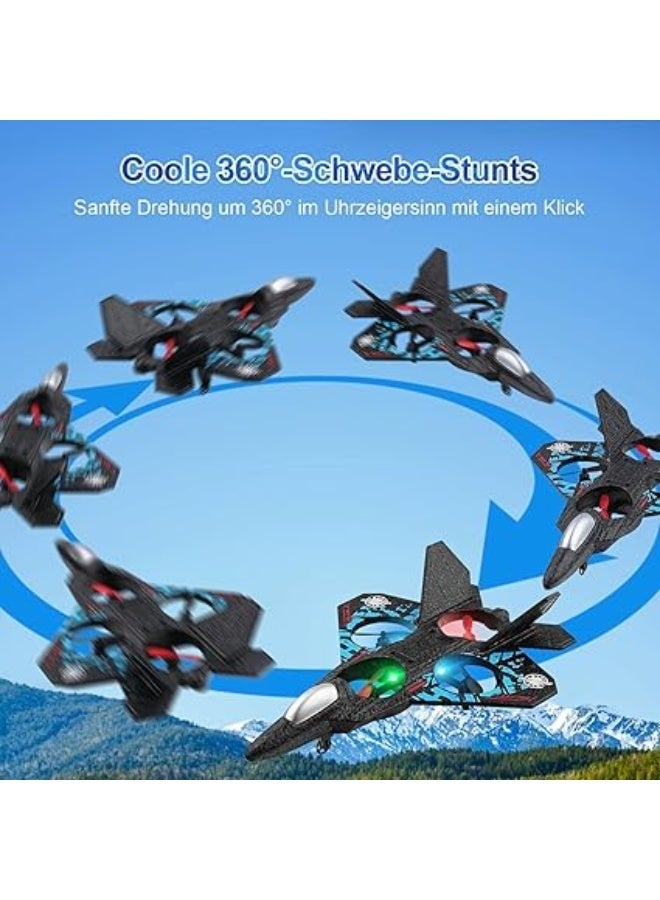 MUMS PLANET Remote Control Jet Fighter Drone for Kids – 2.4GHz RC Airplane with 360° Flips, LED Lights, One-Key Takeoff & Landing, Indoor/Outdoor Flight, Rechargeable Battery, Durable Foam Aircraft Toy - Image 2